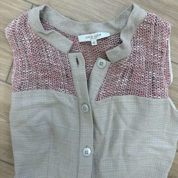 Luca Luca Beige Woven Dress - Picture 4 of 5